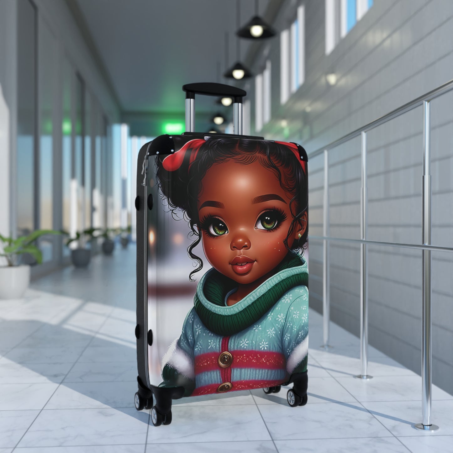 Little Green Eyed Girl Suitcase
