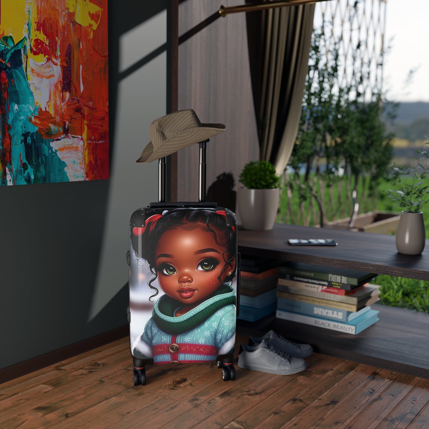 Little Green Eyed Girl Suitcase