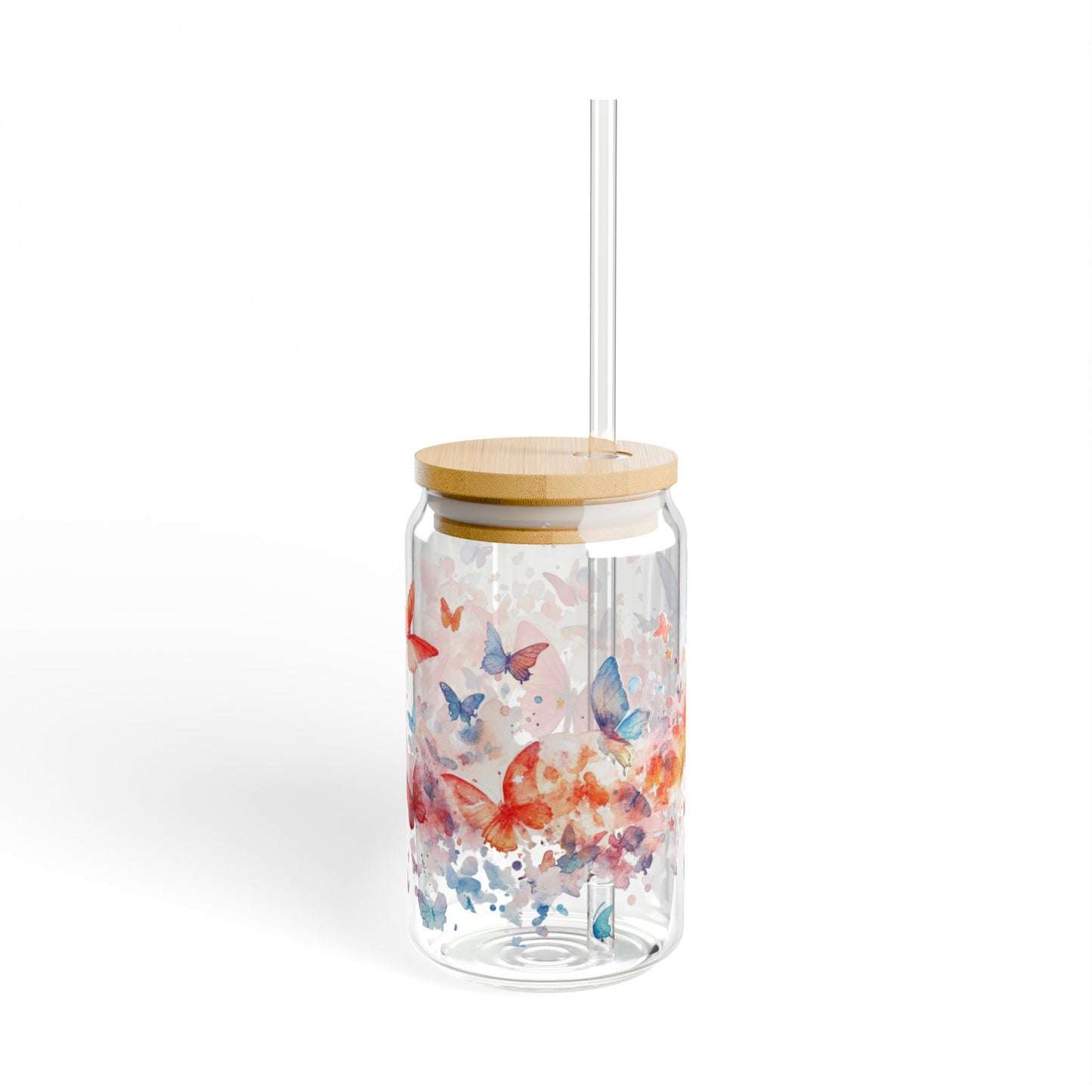 Fluttering Butterflies 16oz Glass Sipper – Sip in Style and Grace!