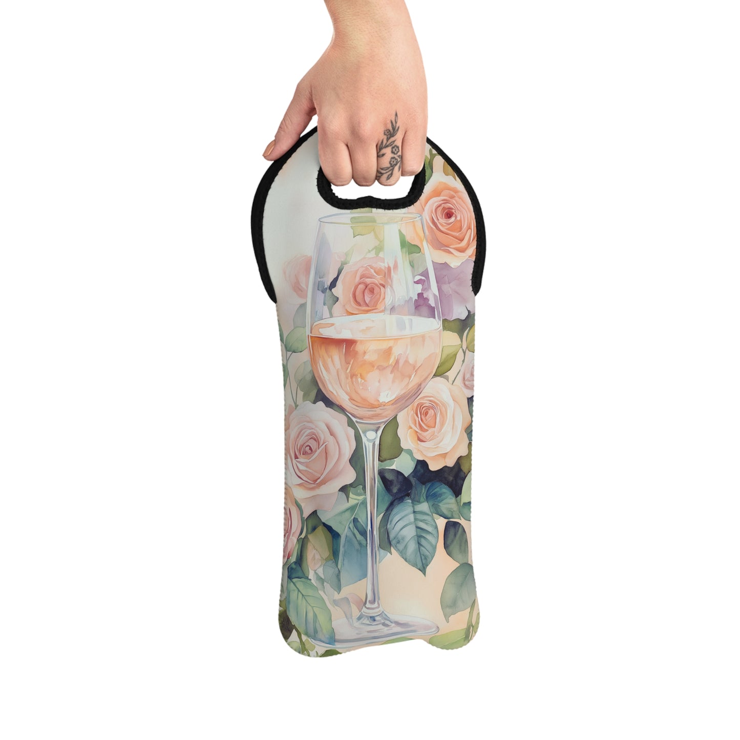 Floral Wine Tote Bag