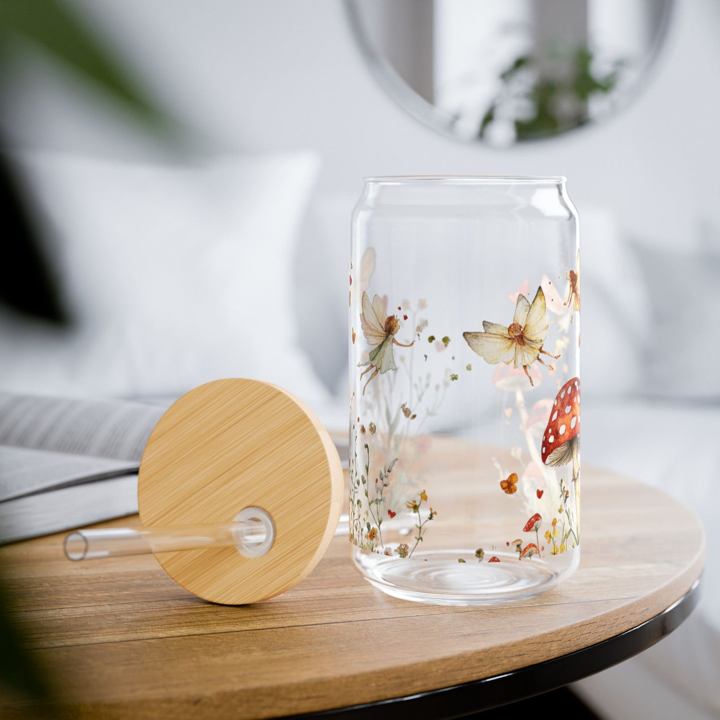 Magical Fairy Garden 16oz Glass Sipper – Embrace the Enchantment!