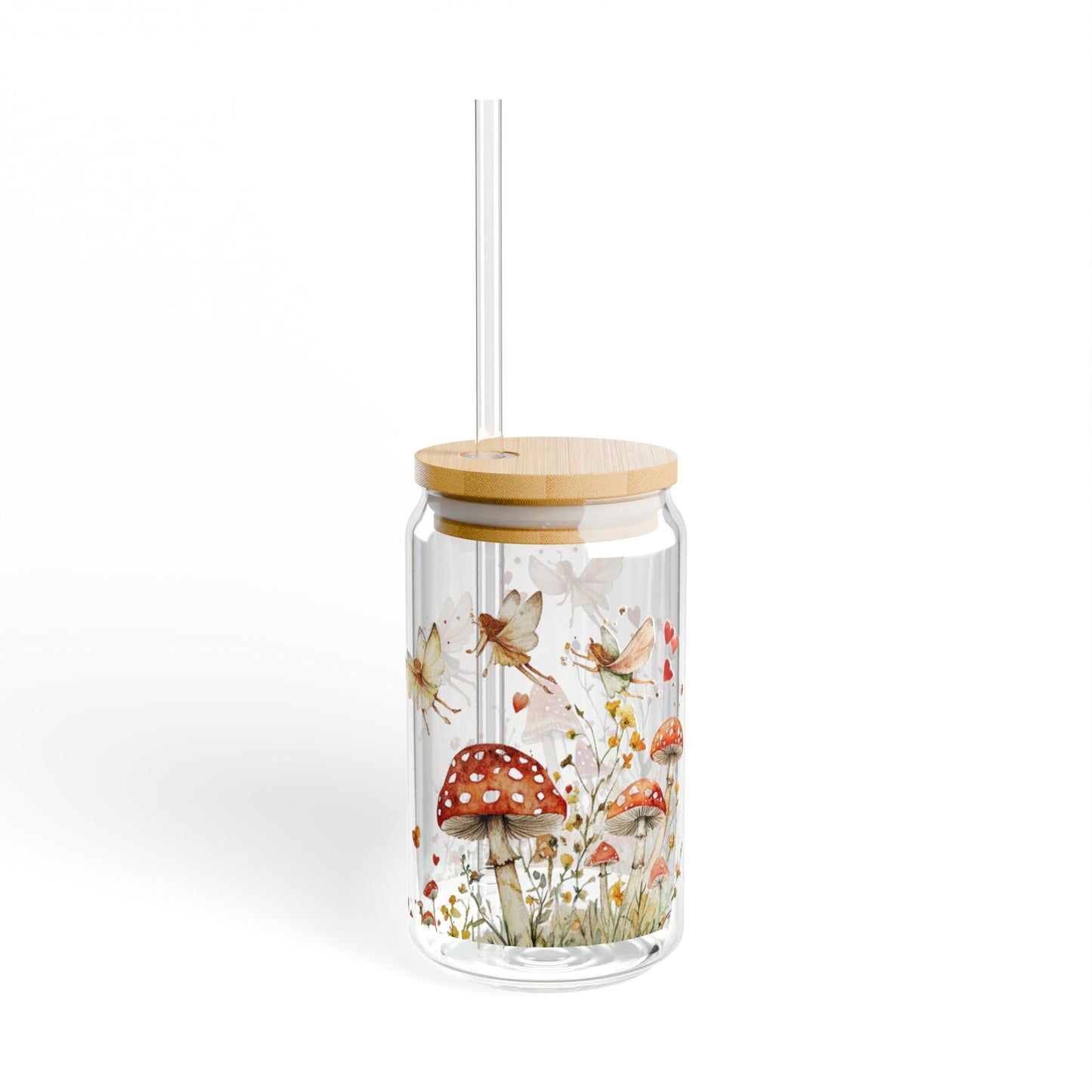 Magical Fairy Garden 16oz Glass Sipper – Embrace the Enchantment!