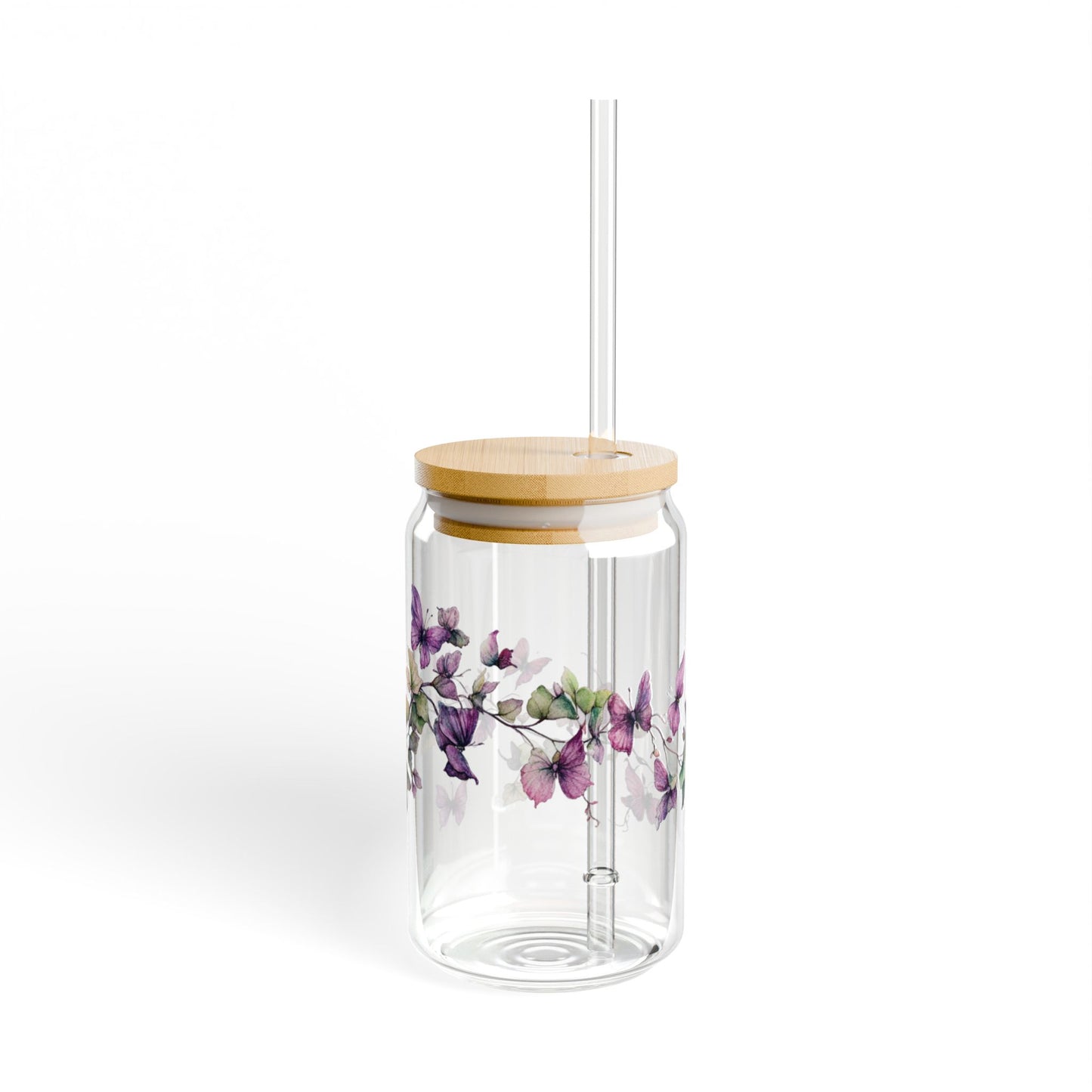 Whimsical Butterfly Vine 16oz Glass Sipper – Sip with Serenity and Grace