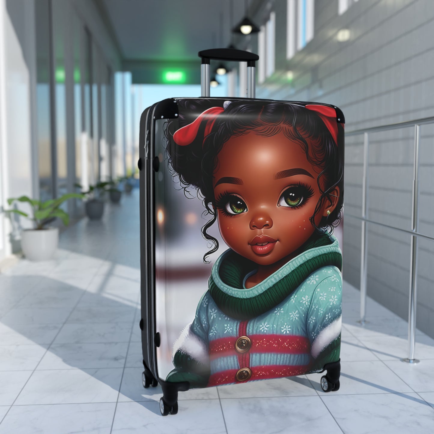 Little Green Eyed Girl Suitcase