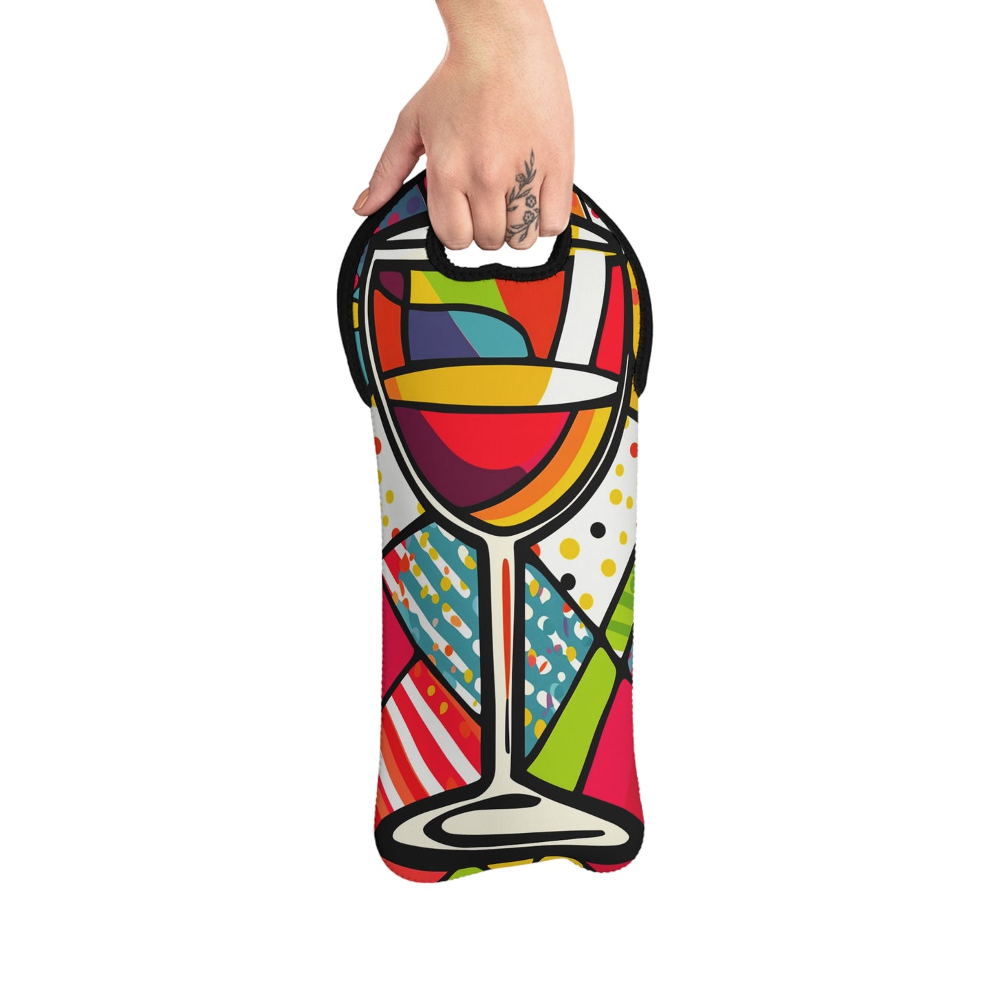 Pop Art Glass Wine Tote Bag