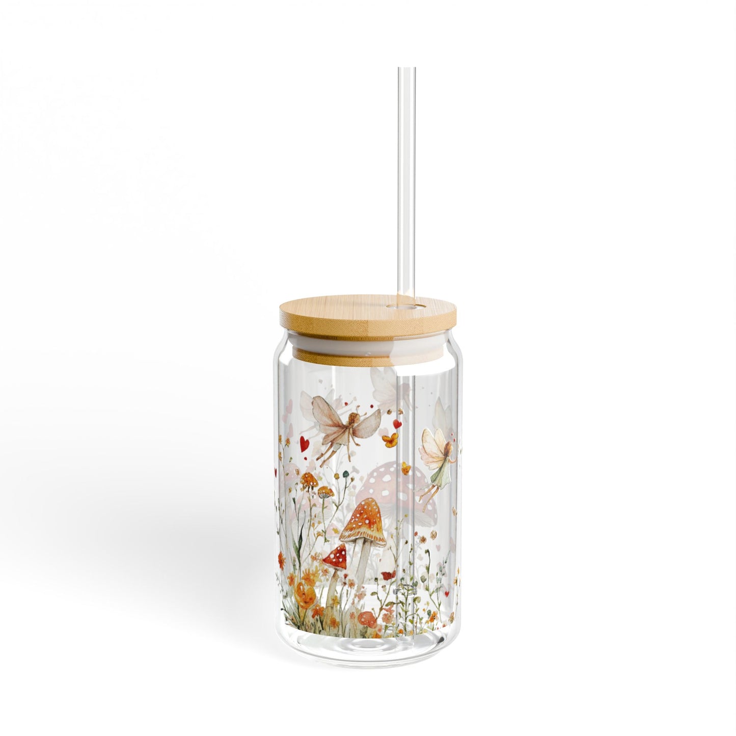 Magical Fairy Garden 16oz Glass Sipper – Embrace the Enchantment!