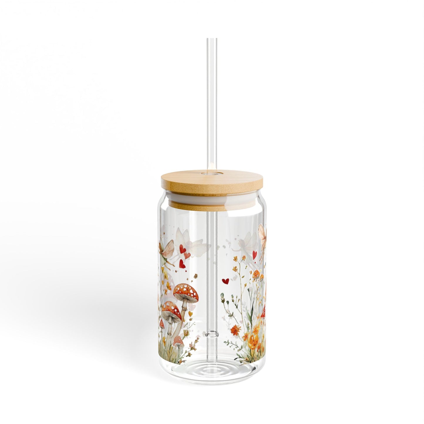 Magical Fairy Garden 16oz Glass Sipper – Embrace the Enchantment!