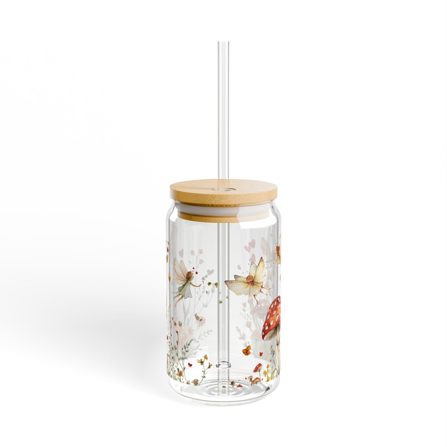 Magical Fairy Garden 16oz Glass Sipper – Embrace the Enchantment!