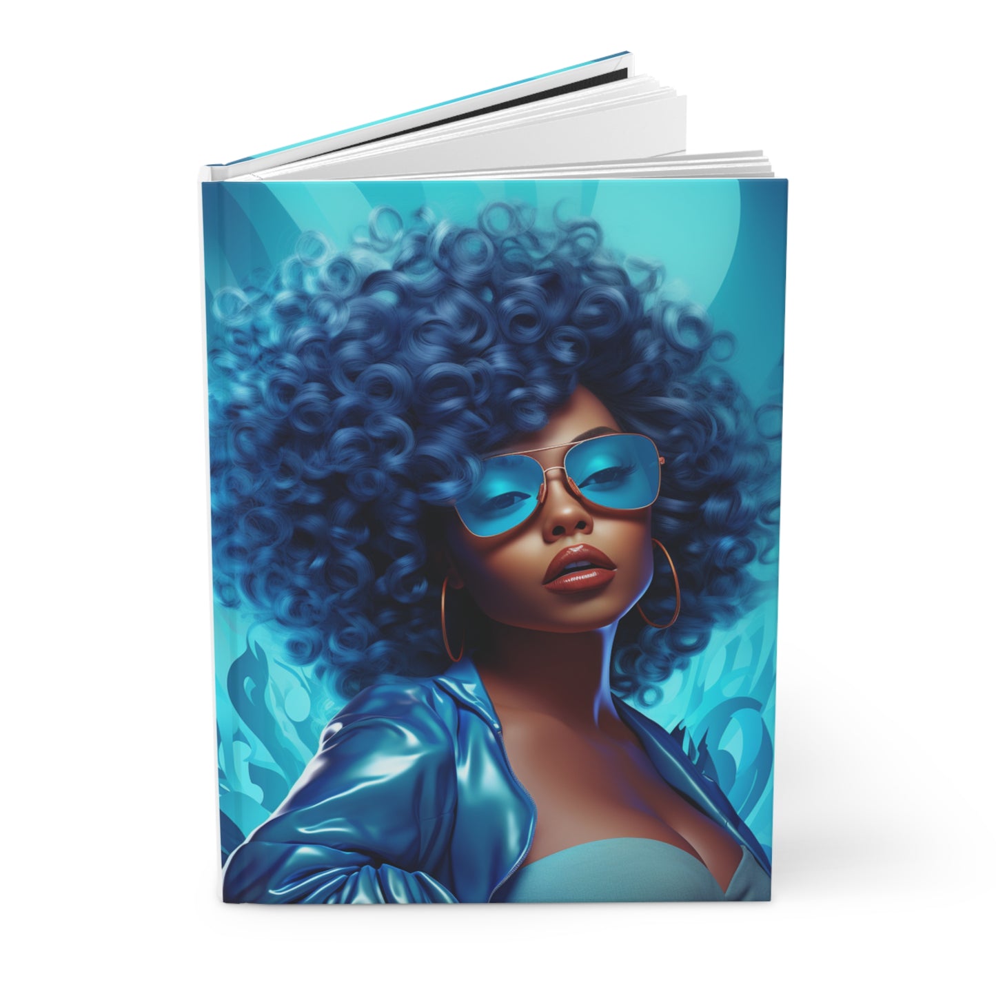 Bold and Beautiful Blue Afro Notebook for Creative Minds