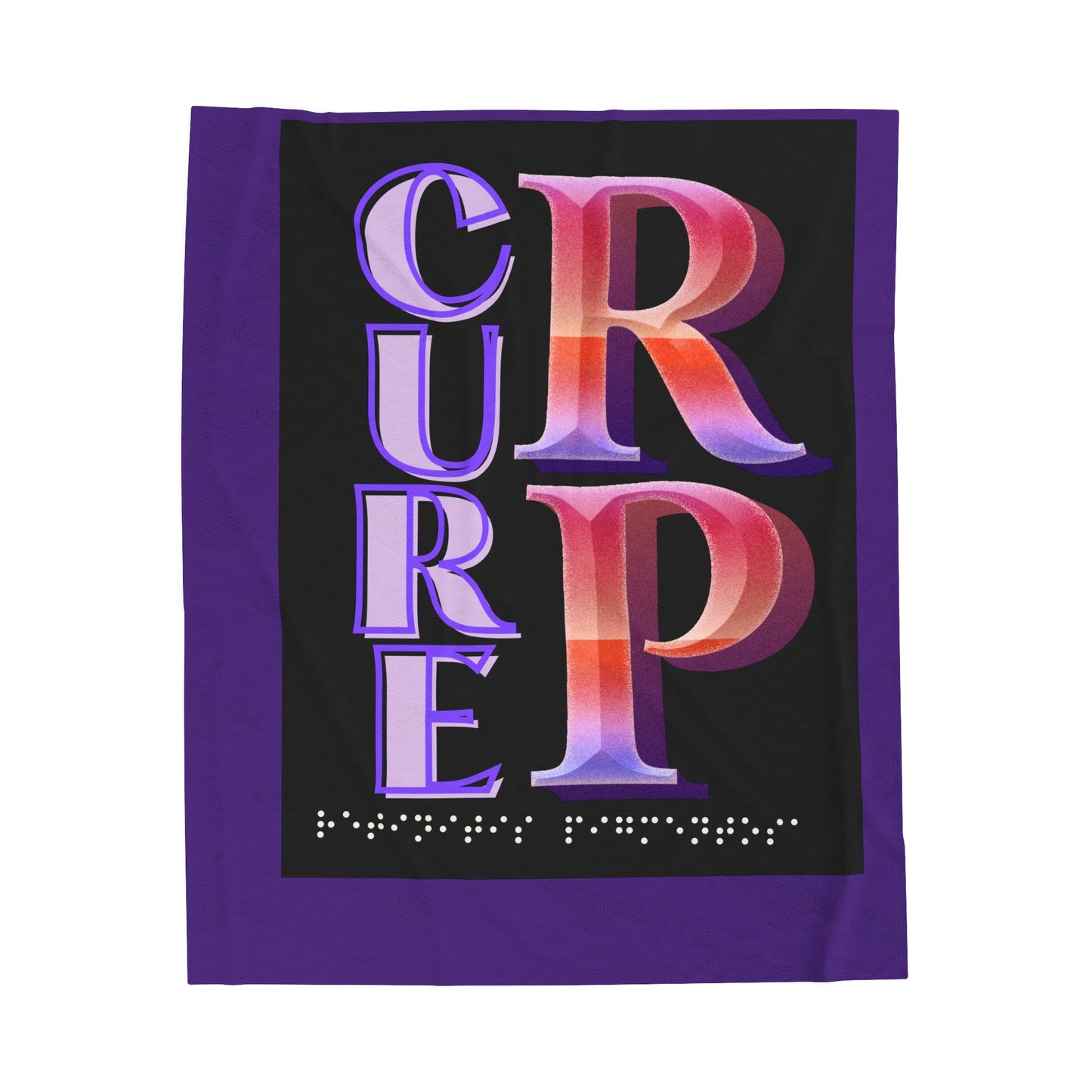 Fleece Blanket Awareness for Retinitis Pigmentosa Braille Touch