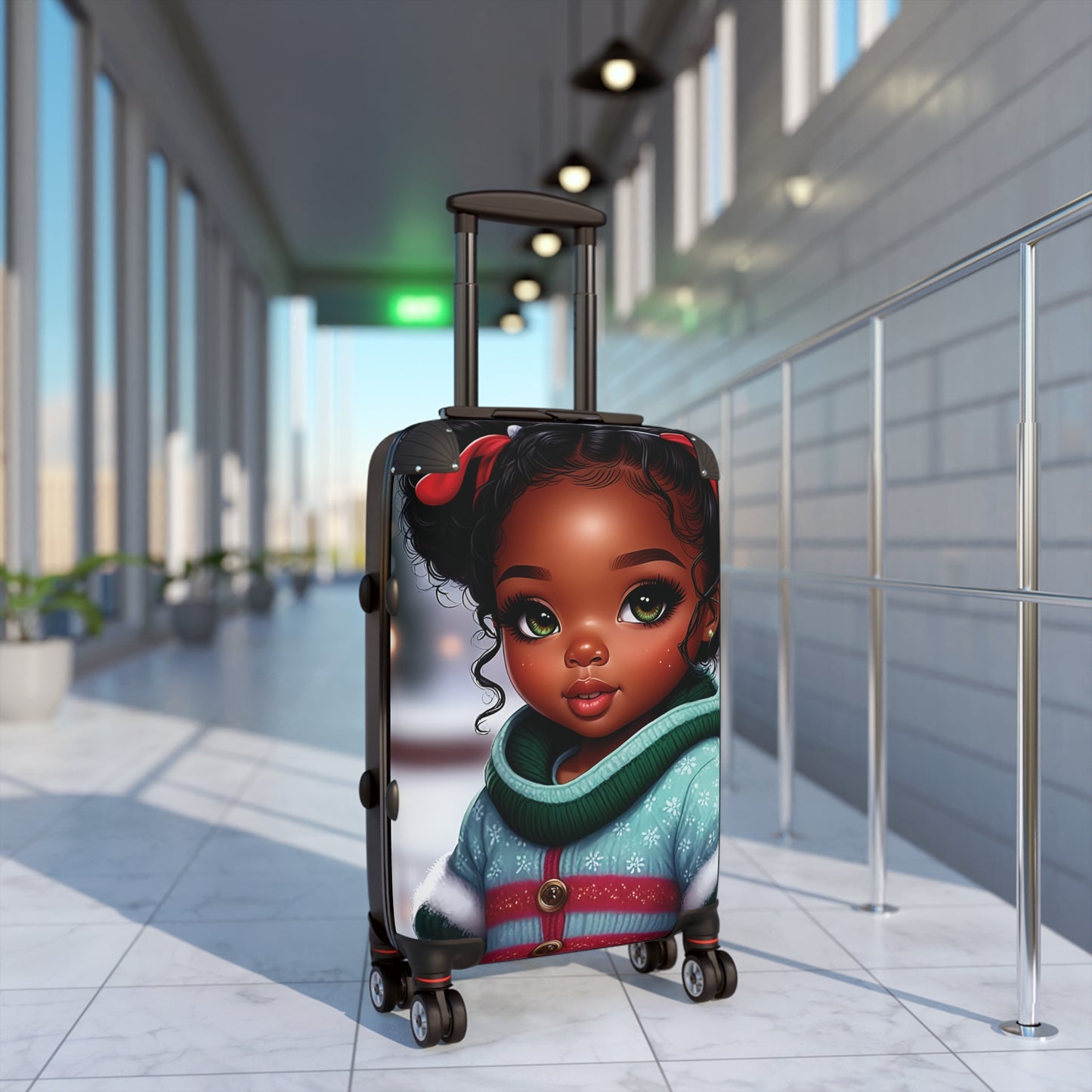 Little Green Eyed Girl Suitcase