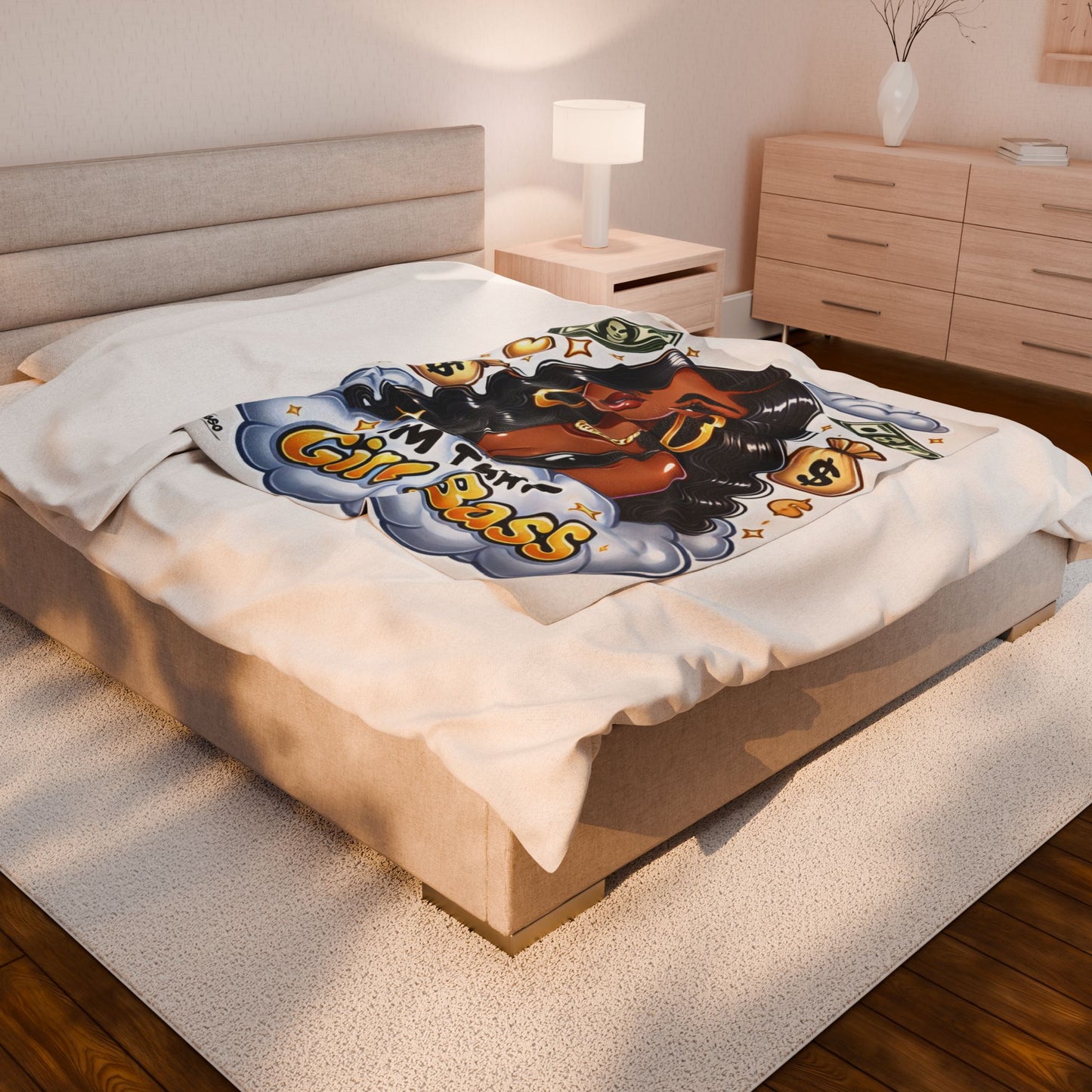 “Hustle in Style, Slay with Purpose – Ultimate Luxe Boss Babe Vibes” Plush Blanket