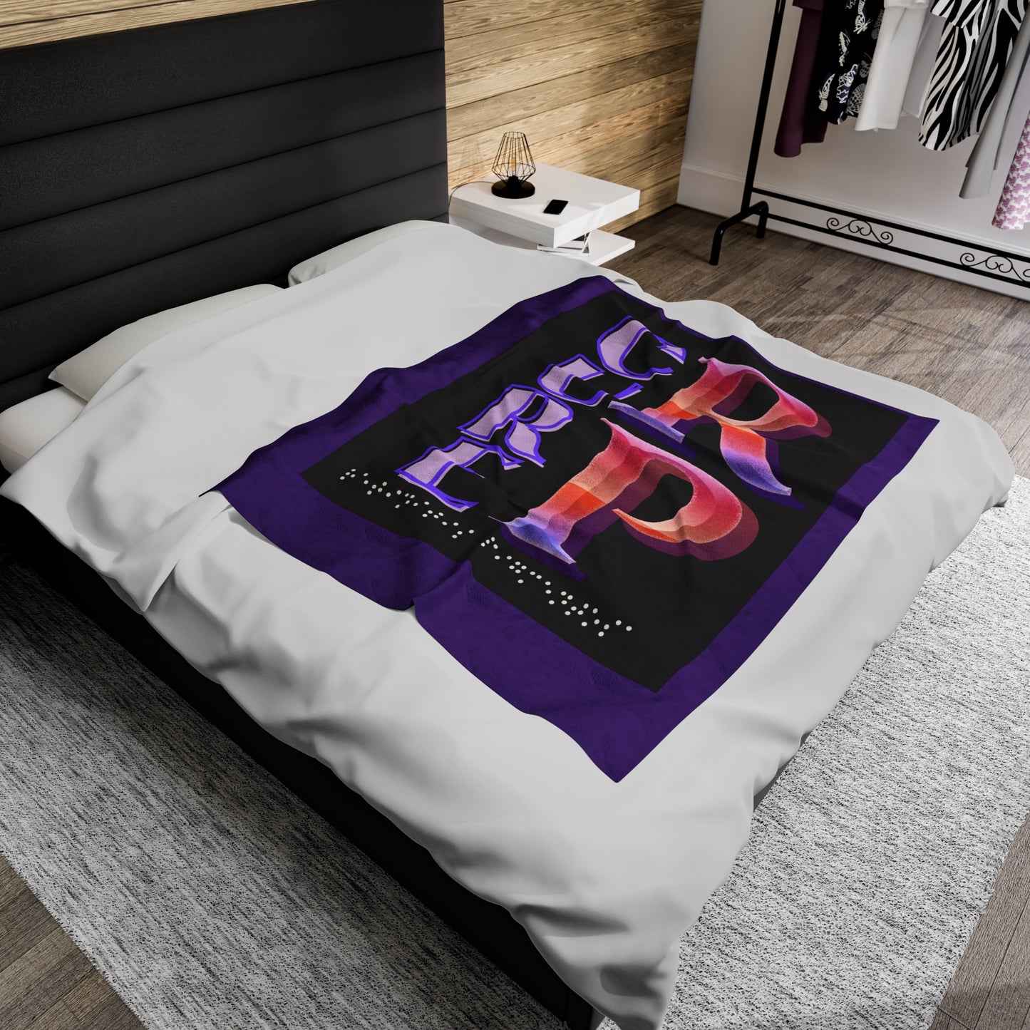 Fleece Blanket Awareness for Retinitis Pigmentosa Braille Touch