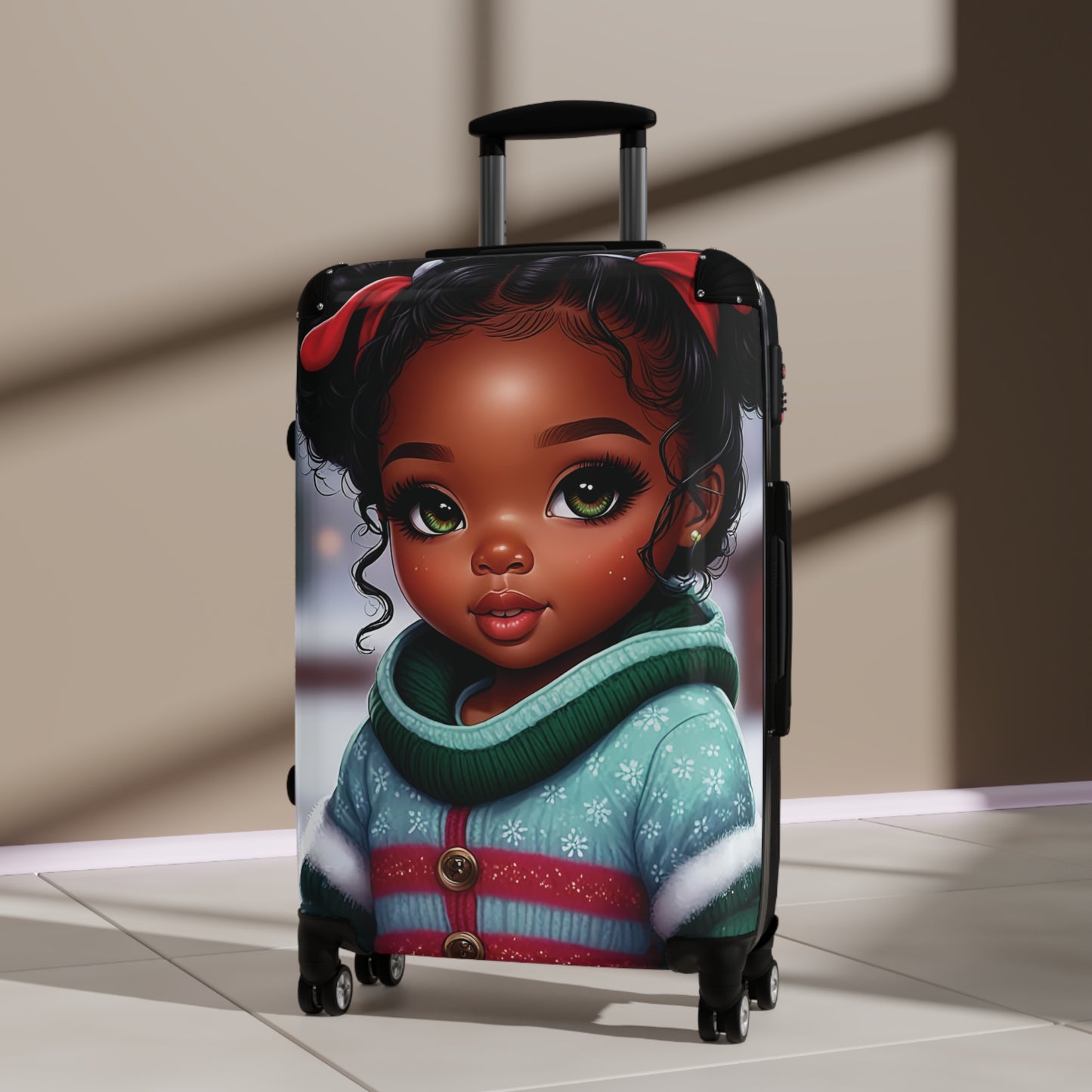 Little Green Eyed Girl Suitcase
