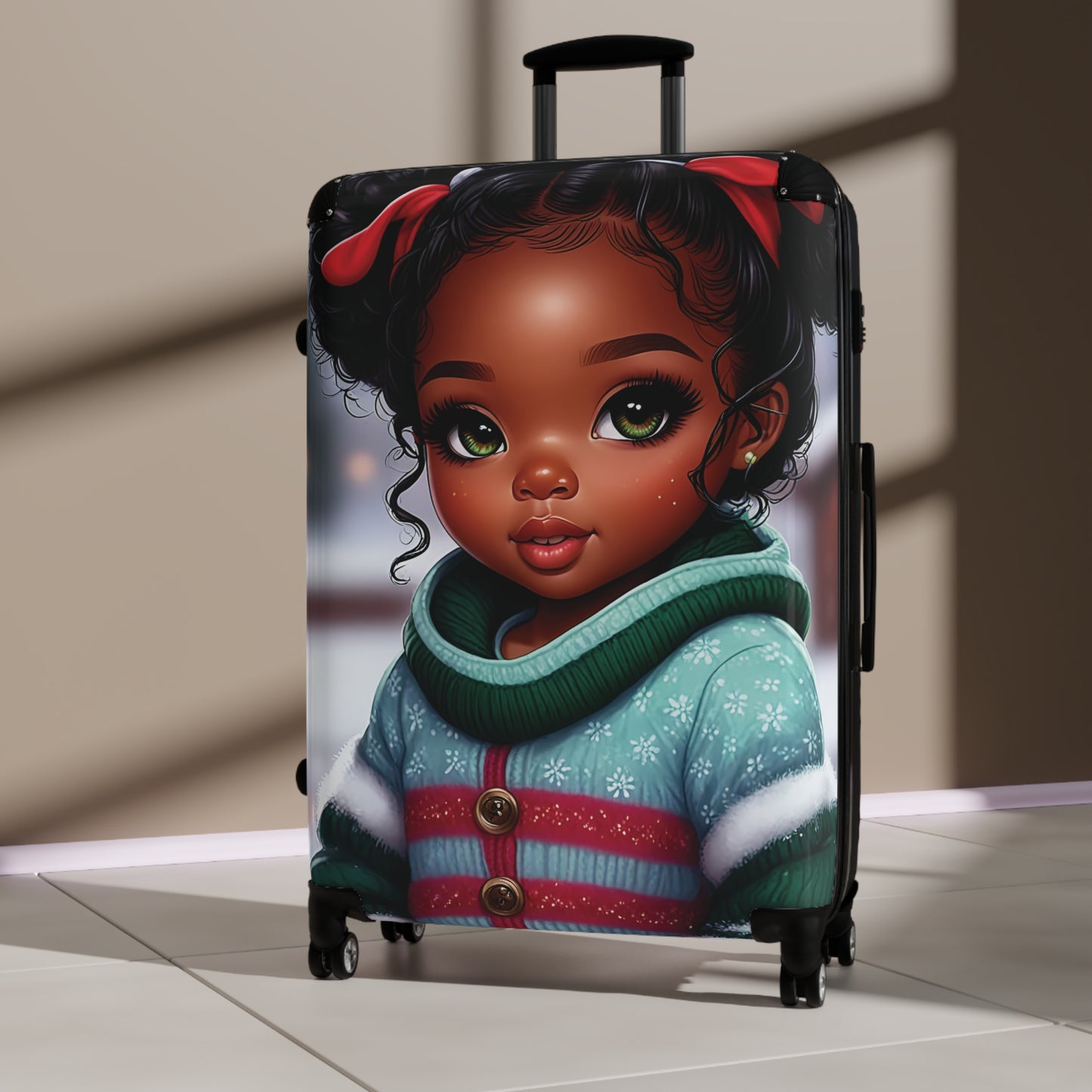Little Green Eyed Girl Suitcase
