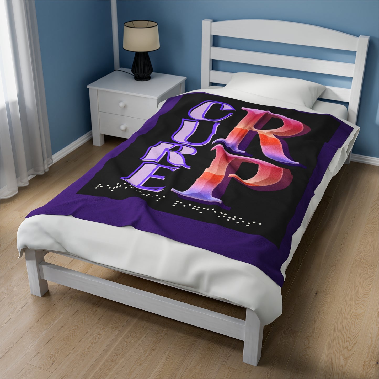 Fleece Blanket Awareness for Retinitis Pigmentosa Braille Touch