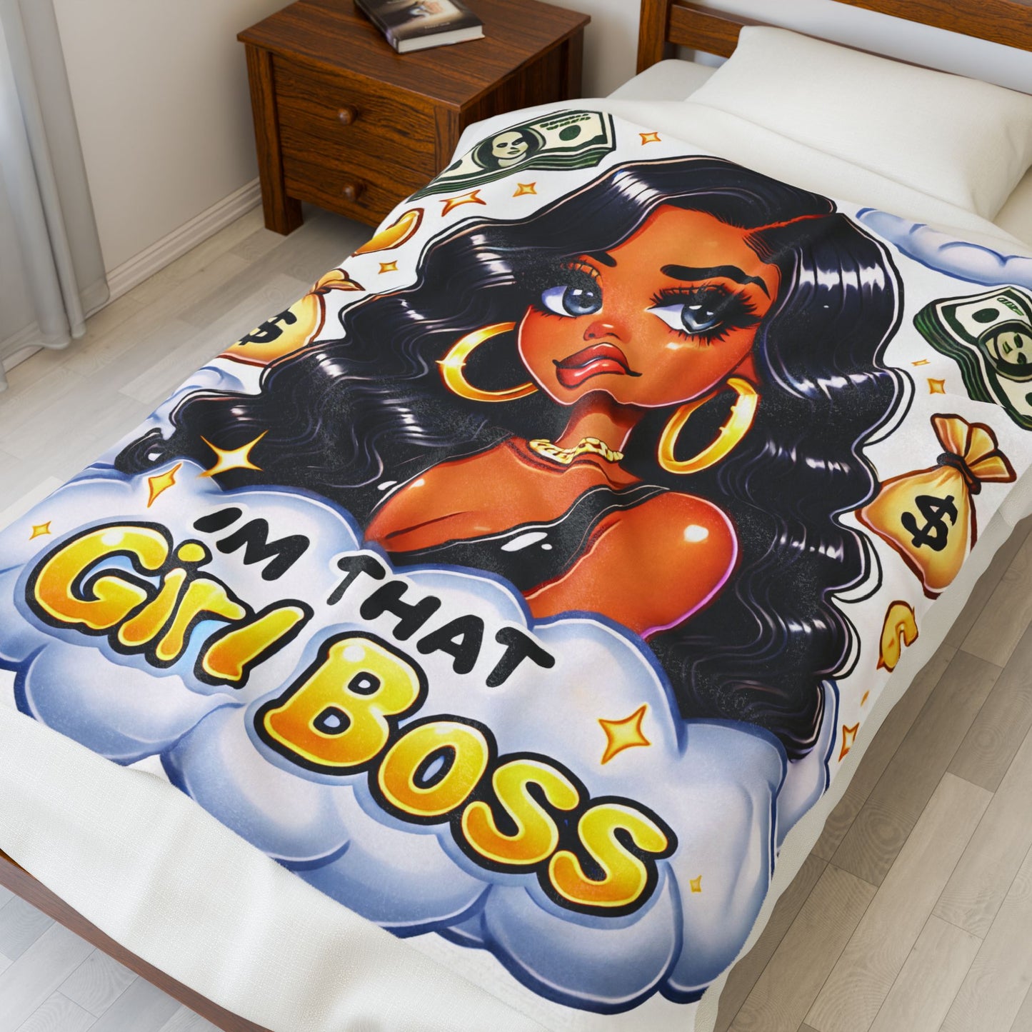 “Hustle in Style, Slay with Purpose – Ultimate Luxe Boss Babe Vibes” Plush Blanket