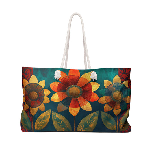 Sunlit Blooms Weekender Tote Bag – Bring Warmth and Style to Your Travels