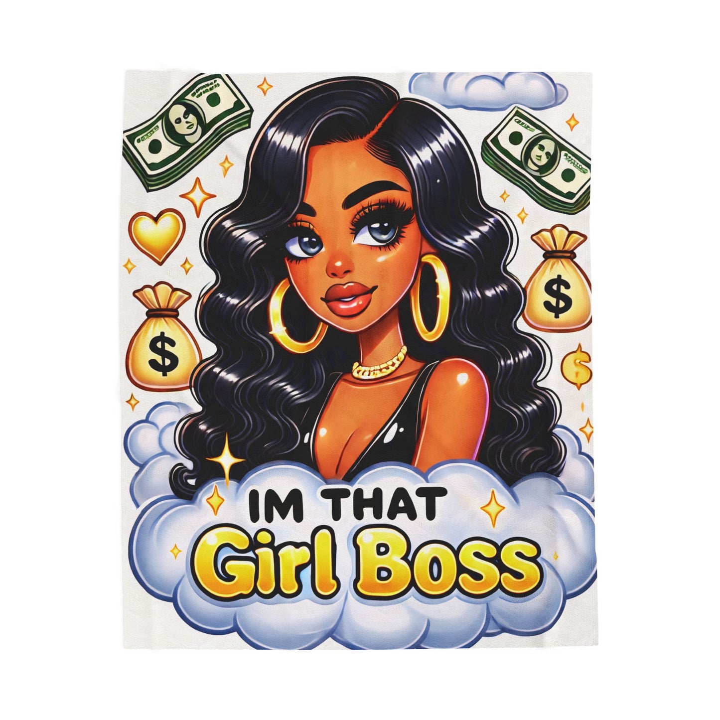 “Hustle in Style, Slay with Purpose – Ultimate Luxe Boss Babe Vibes” Plush Blanket