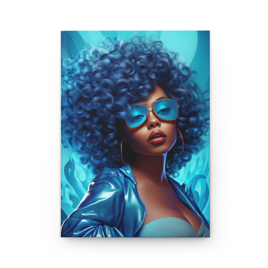 Bold and Beautiful Blue Afro Notebook for Creative Minds