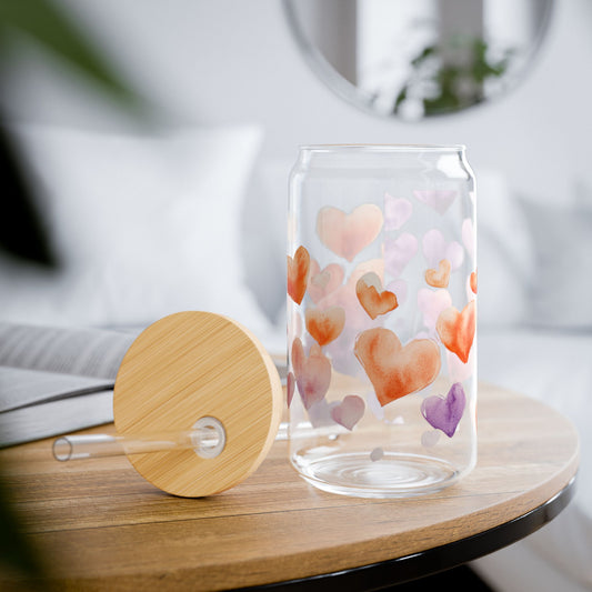 Sweetheart 16oz Glass Sipper – Sip with Love!